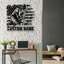 welding us flag metal wal art personalized welder name sign home decor custom metal sign 2