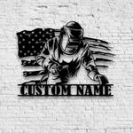 welding us flag metal wall art welder name sign home decor custom metal sign 0