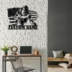 welding us flag metal wall art welder name sign home decor custom metal sign 2