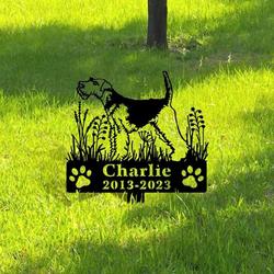 welsh terrier dog grave marker garden stakes dog sympathy gift cemetery decor memorial custom metal signs 1