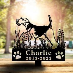 welsh terrier dog grave marker garden stakes dog sympathy gift cemetery decor memorial custom metal signs 3