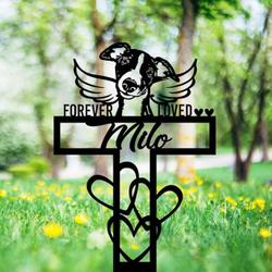 Whippet Dog Grave Marker Garden Stakes Forever Loved Dog Memorial Gift Cemetery Decor