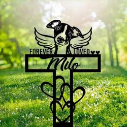 whippet dog grave marker garden stakes forever loved dog memorial gift cemetery decor custom metal signs 1