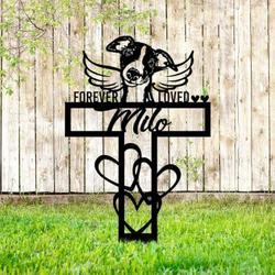 whippet dog grave marker garden stakes forever loved dog memorial gift cemetery decor custom metal signs 2