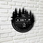 wild forest bus camping sign personalized metal name sign campfire fire pit sign decorations for campsite 0