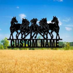 wild horse sign horse ranch farmhouse farm personalized metal horse sign 2