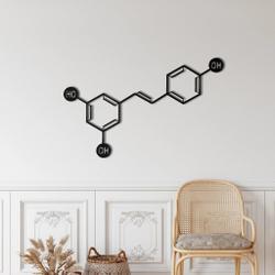 wine molecule metal wall art laser cut metal sign biology chemistry art decor for room 1