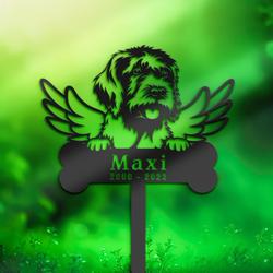 wirehaired pointing griffon dog grave marker garden stakes dog memorial gift cemetery decor custom metal signs 1
