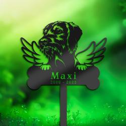 wirehaired vizsla dog grave marker garden stakes dog memorial gift cemetery decor custom metal signs 1