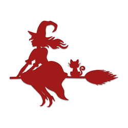 witch on her flying broom metal sign haunted house sign halloween decoration for home 2