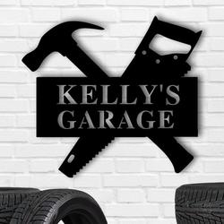 wood workshop metal sign personalized metal name signs man cave decor gift for dad 1
