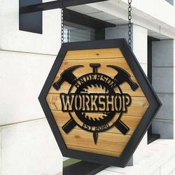 workshop personalized metal signs workshop man cave dcor garage sign husband gifts housewarming gift 2