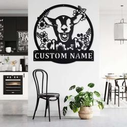wreath farm goat metal sign home decor custom wreath farm goat 1