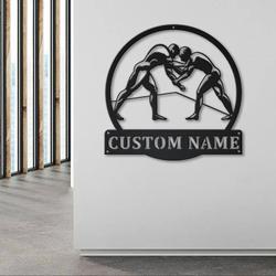 Wrestling Coach Wrestling Enthusiast Christmas Birthday Gift for Son, Wrestler, Athletes Custom Metal Wall Art