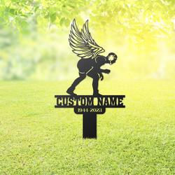 wrestling grave marker metal garden stakes wrestler memorial gifts sympathy gifts for loss of loved one 1