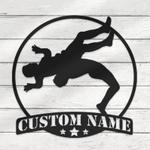 wrestling player silhouette custom metal signs 0