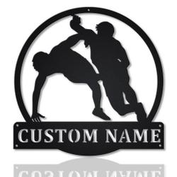 Wrestling Sport Metal Wall Art Personalized Metal Name Signs Home Decor Sport Fan Gifts