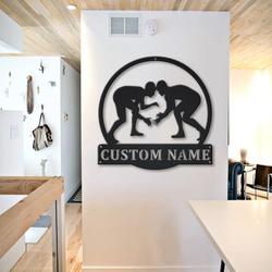 Wrestling Sport Theme Room Decor Custom Metal Wall Art Mancave Decor Wrestling Enthusiast Gift