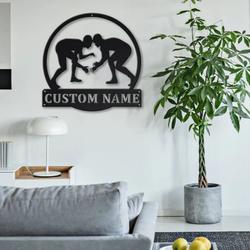 wrestling sport theme room decor custom metal signs mancave decor wrestling enthusiast gift 2