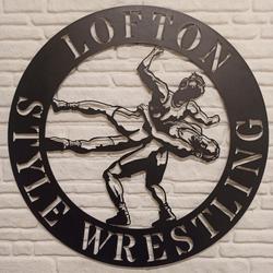 wrestling sport wrestler silhouette custom metal signs 2
