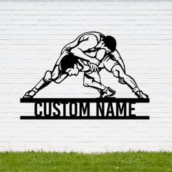 Wrestling Sport Wrestling Name Custom Metal Wall Art Mancave Decor Wrestling Enthusiast Gift