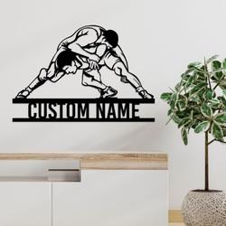 wrestling sport wrestling name custom metal signs mancave decor wrestling enthusiast gift 1