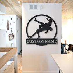 wrestling sport wrestling player custom metal signs mancave decor wrestling enthusiast gift 1
