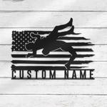 wrestling us flag sign american wrestler custom metal signs mancave decor wrestling enthusiast gift 0