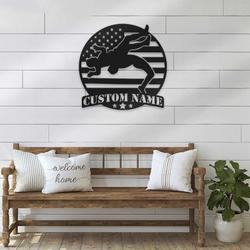 wrestling us flag sport metal wall art custom metal signs 2