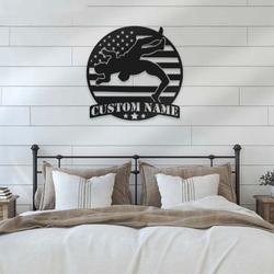 wrestling us flag sport metal wall art custom metal signs 3