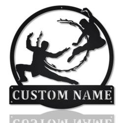 Wu Shu Metal Wall Art Personalized Metal Name Signs Home Decor Sport Fan Gifts