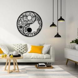ying yang metal wall art laser cut metal signs spiritual mandala art gift for yoga lover 1