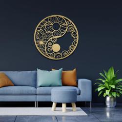 ying yang metal wall art laser cut metal signs spiritual mandala art gift for yoga lover 2