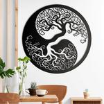 ying yang tree of life metal art laser cut metal sign wall decor room gift for yoga lover 0