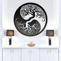 ying yang tree of life metal art laser cut metal sign wall decor room gift for yoga lover 3