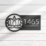 yoga home decor lotus house number yoga studio decor business custom metal signs 0