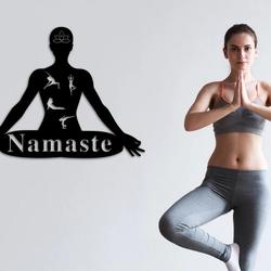 yoga meditation personalized metal name sign decor home gift for yoga lover 1