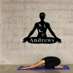 yoga meditation personalized metal name sign decor home gift for yoga lover 2