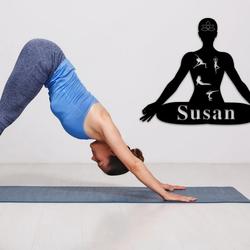 yoga meditation personalized metal name sign decor home gift for yoga lover 3