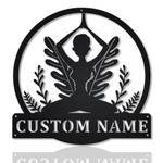 yoga meditation personalized metal name sign yoga room decor 0