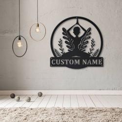 yoga meditation personalized metal name sign yoga room decor 2