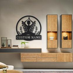 yoga meditation personalized metal name sign yoga room decor 3
