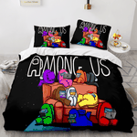 18315 among us cosplay 3 piece comforter bedding sets duvet cover bed sheets 0