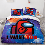 18331 among us cosplay 3 piece comforter bedding sets duvet cover bed sheets 0