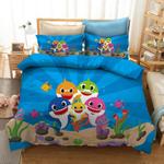 19486 cartoon baby shark bedding set kids quilt duvet covers bed sheets sets 0
