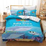 19490 cartoon baby shark bedding set kids quilt duvet covers bed sheets sets 0