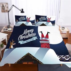 Christmas Santa Claus #12 Duvet Cover Quilt Cover Pillowcase Bedding Set Bed Home Decor