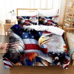 3d american flag eagle bedding set patriotic day proud gift home decor bedding cover with 2 pillowcases 100 polyester 0