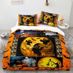 3d halloween duvet cover bedding set funny ghost pumpkin home decor bedding cover with 2 pillowcases 100 polyester 0