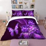 3d purple butterfly duvet cover set for comforter bedding set pillow shams queen king 0
